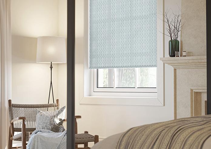 Geometric Tiles, Icelandic Blue - Twist&Fit Roller Blind - Image 5